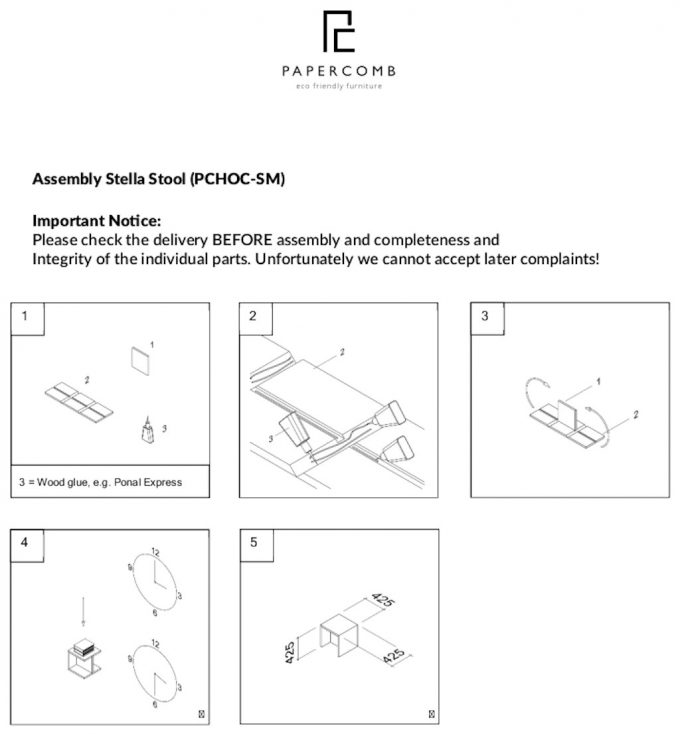 Papercomb Assembly Stella Stool v2