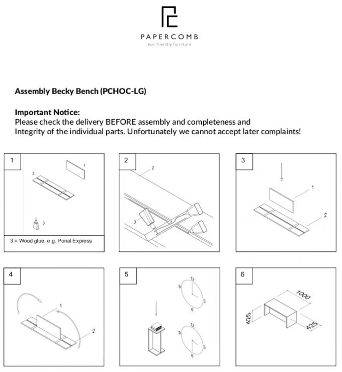 Papercomb Assemly Becky Bench v2